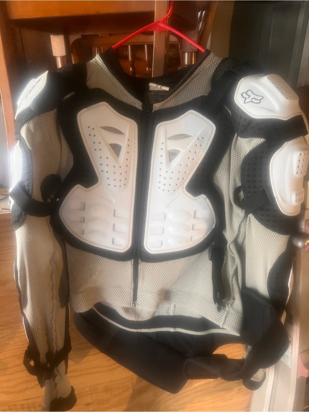 Fox Black and White Motorcycle Jacket - XL